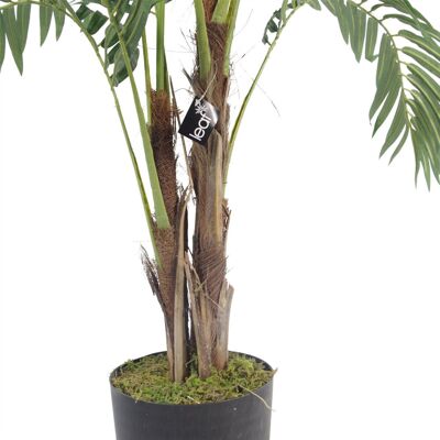 Leaf Design 120cm Realistic palm tree - pot + metal planter - artificial plant Leaf Design 120cm Realistic palm tree - pot + metal planter - artificial plant