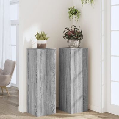 vidaXL Grey Sonoma Plant Stands 2 pcs - Plant Support vidaXL Grey Sonoma Plant Stands 2 pcs - Plant Support