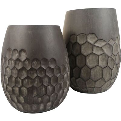 Leaf 70477 Grey 32cm Fibreglass Planter Leaf 70477 Grey 32cm Fibreglass Planter