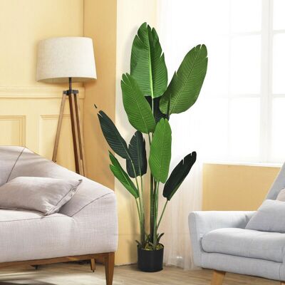 The Seasonal Aisle Tall Artificial Banana Leaf Tree Faux Large Plants in Pot Green 160cm H x 30cm W x 30cm D The Seasonal Aisle Tall Artificial Banana Leaf Tree Faux Large Plants in Pot Green 160cm H x 30cm W x 30cm D