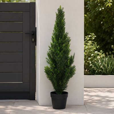 Genuine Leaf Design UK 90cm UV Artificial Cedar Cypress Topiary - Topiary Genuine Leaf Design UK 90cm UV Artificial Cedar Cypress Topiary - Topiary