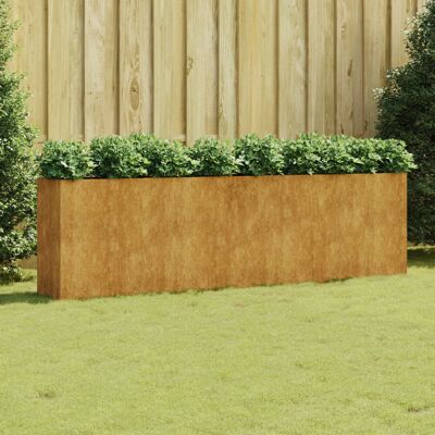 Rio Almarene Metal Outdoor Raised Flower Bed Rusty 80cm H x 280cm W x 40cm D Rio Almarene Metal Outdoor Raised Flower Bed Rusty 80cm H x 280cm W x 40cm D
