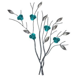 Marlow Home Co. A Tree with Flowers Wall Décor blue/gray 60.0 H x 45.0 W x 4.0 D cm