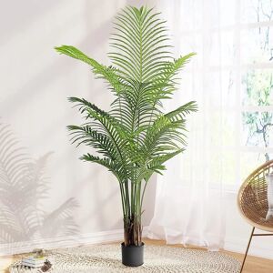 The Seasonal Aisle Artificial Palm Tree Fake Tree With Lifelike Leaves Faux Plant For Living Room Bedroom Balcony Corner Office Decor Indoors (160Cm) 160.0 H x 20.0 W x 20.0 D cm