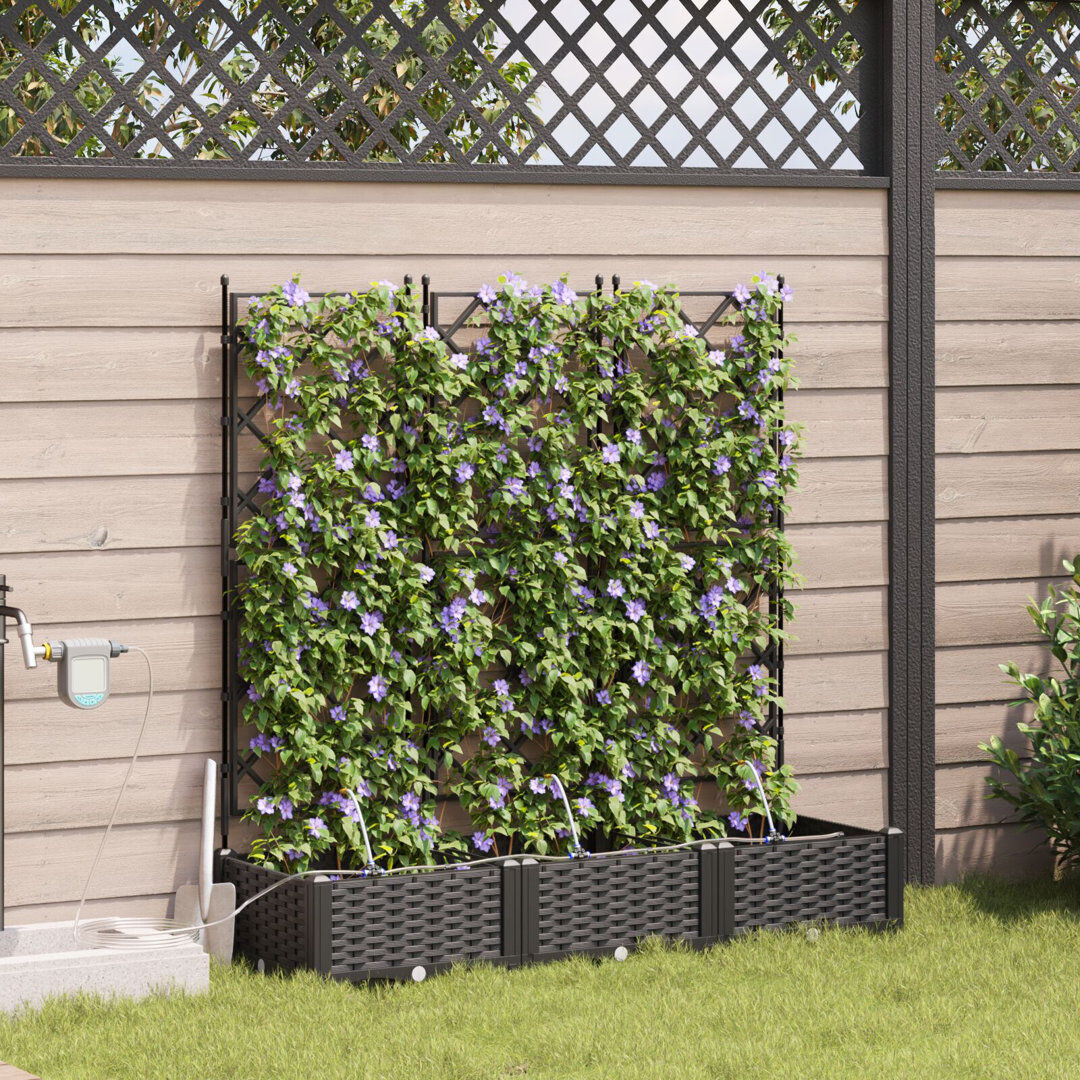 ClassicLiving Garden Planter Plastic Resin Planters Black 126cm H x120cm W x 40cm D