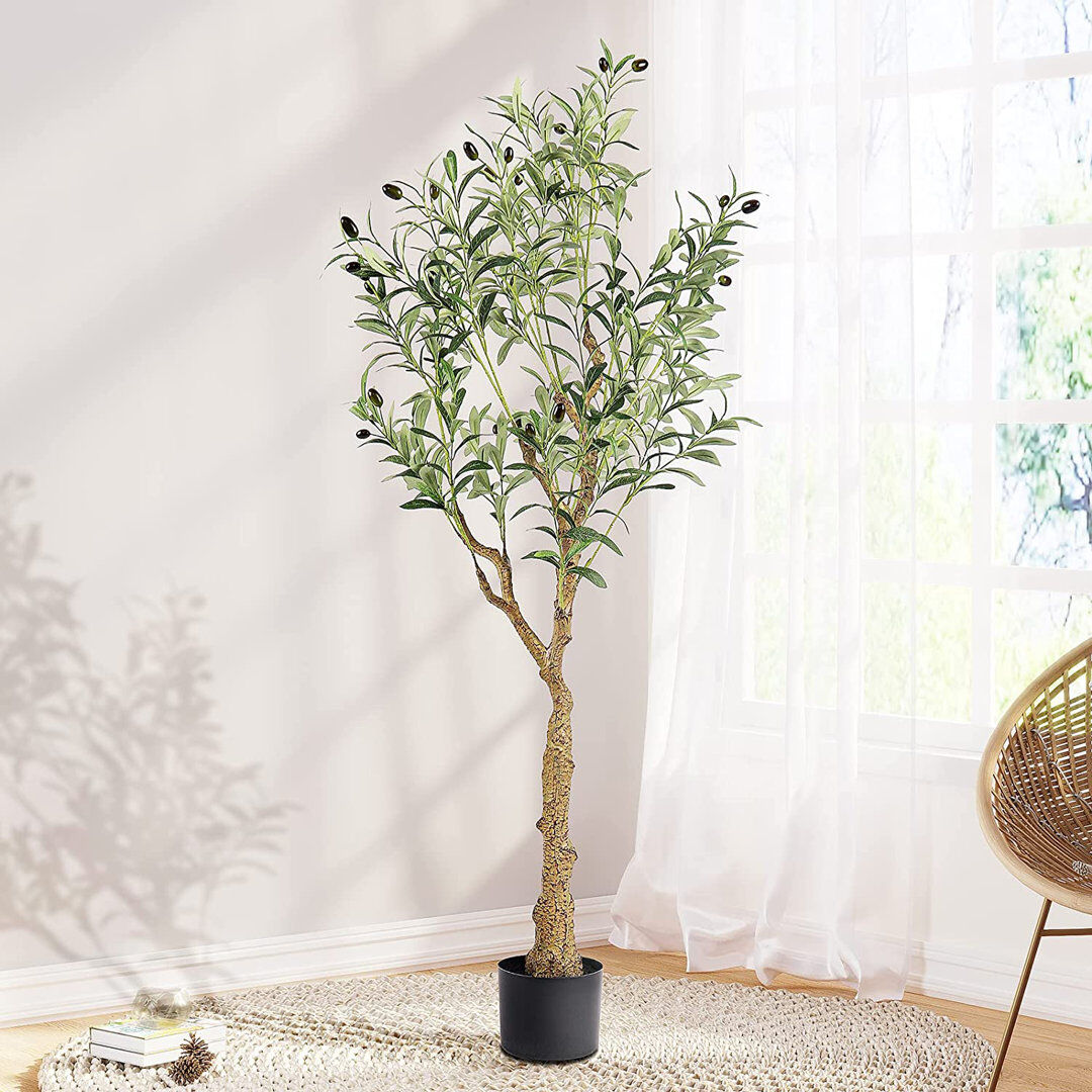 The Seasonal Aisle Artificial Olive Tree Home Decoration Fake Tree With Lifelike Leaves Faux Plant For Living Room Bedroom Balcony Corner Office Decor 150cm H x 20cm W x 20cm D
