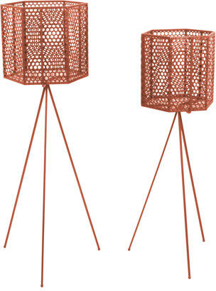Symple Stuff Mesh Hexagon 2 Piece Metal Plant Pot Set Symple Stuff Colour: Brown Symple Stuff Mesh Hexagon 2 Piece Metal Plant Pot Set Symple Stuff Colour: Brown