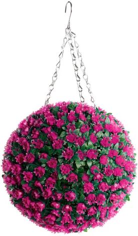 The Seasonal Aisle Artificial Flowering Topiary The Seasonal Aisle Size: 38cm H x 38cm W x 38cm D, Flower Colour: Cherry  - Size: 83cm H X 44cm W X 39cm D