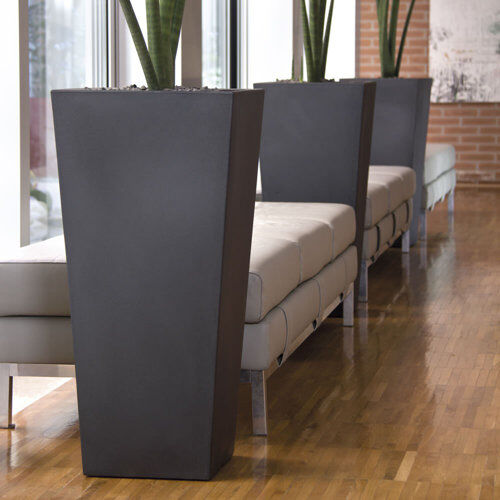 Metro Sheryll Plastic Plant Pot Metro Lane Size: 75 cm H x 40 cm W x 40 cm D, Colour: Matte Anthracite  - Size: 10cm H X 6cm W X 6cm D Metro Sheryll Plastic Plant Pot Metro Lane Size: 75 cm H x 40 cm W x 40 cm D, Colour: Matte Anthracite  - Size: 10cm H X 6cm W X 6cm D