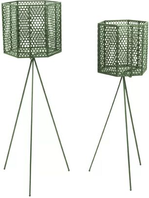 Symple Stuff Mesh Hexagon 2 Piece Metal Plant Pot Set Symple Stuff