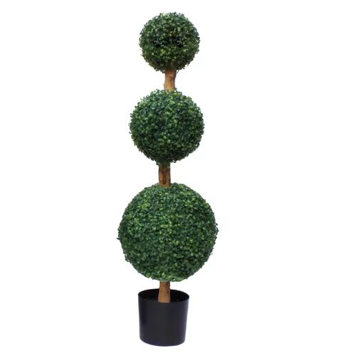 The Seasonal Aisle Artificial Boxwood Topiary in Pot Liner The Seasonal Aisle Size: 120cm H x 35cm W x 35cm D  - Size: 60cm H x 152cm W x 23cm D
