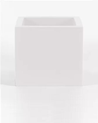 East Urban Home Kubo Plastic Pot East Urban Home Colour: White, Size: 45cm H x 50cm W x 50cm D  - Size: 45cm H X 47cm W X 47cm D