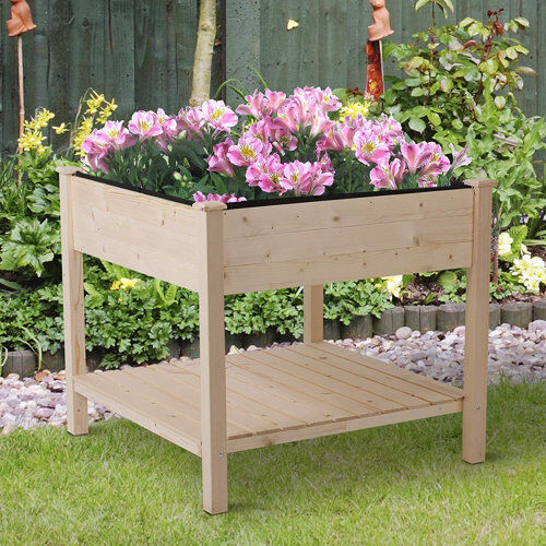 Freeport Park Declan 91cm x 91cm Wood Raised Flower Bed Freeport Park  - Size: Freeport Park Declan 91cm x 91cm Wood Raised Flower Bed Freeport Park  - Size: