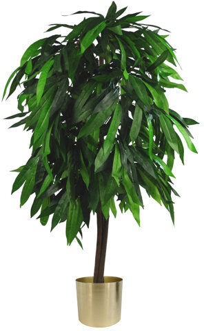 The Seasonal Aisle 120cm Artificial Mango Tree in Pot Liner The Seasonal Aisle Size: 120cm H x 50cm W x 50cm D  - Size: Round 200cm The Seasonal Aisle 120cm Artificial Mango Tree in Pot Liner The Seasonal Aisle Size: 120cm H x 50cm W x 50cm D  - Size: Round 200cm