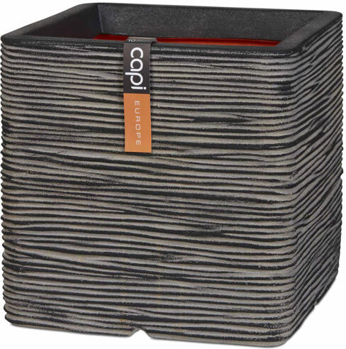 vidaXL Capi Plastic Plant Pot vidaXL Colour: Anthracite/Grey, Size: 30 cm H x 30 cm W x 30 cm D  - Size: 47cm H X 36cm W X 36cm D vidaXL Capi Plastic Plant Pot vidaXL Colour: Anthracite/Grey, Size: 30 cm H x 30 cm W x 30 cm D  - Size: 47cm H X 36cm W X 36cm D