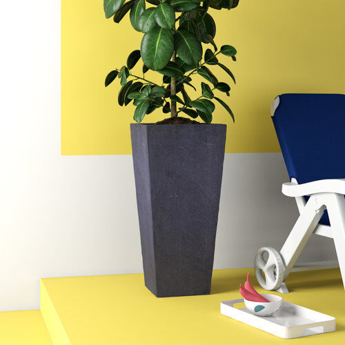 Hashtag Home Contemporary Smooth Stone Plant Pot Hashtag Home  - Size: 66.04cm H x 45.72cm W x 1.91cm D Hashtag Home Contemporary Smooth Stone Plant Pot Hashtag Home  - Size: 66.04cm H x 45.72cm W x 1.91cm D