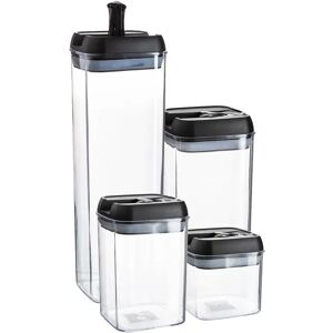 Argon Tableware - Flip Lock Plastic Food Storage Containers Set black 30.5 H x 10.0 W x 10.0 D cm