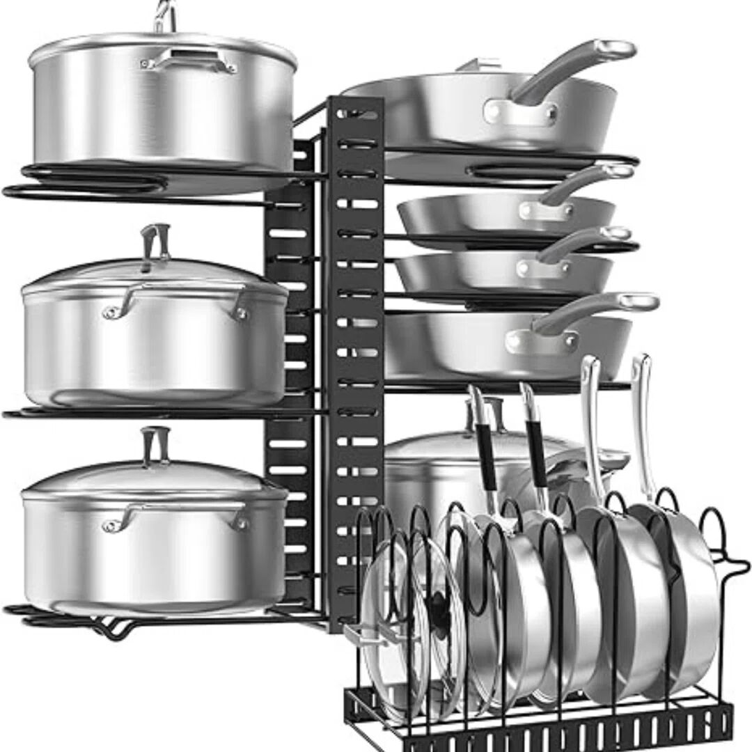 Belfry Kitchen Metal Countertop / Cabinet Pot Rack 20.0 W cm