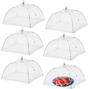 Dakota Fields Pop-Up Mesh Food Covers Tent Umbrella 6 Pack 17 Inch Reusable And Collapsible Screen Net Protectors For Outdoors Parties Picnics Bbqs Keep Out Flies B 20.32 H x 43.0 W cm