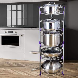 Belfry Kitchen 5 Tier Pan and Pot Kitchen Organiser Rack Stainless Steel 101.4cm H X 35cm W X 35cm D Belfry Kitchen 5 Tier Pan and Pot Kitchen Organiser Rack Stainless Steel 101.4cm H X 35cm W X 35cm D