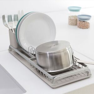 Brabantia Sinkside Compact Dish Drying Rack Mid Grey 12.5cm H X 20cm W X 46.3cm D Brabantia Sinkside Compact Dish Drying Rack Mid Grey 12.5cm H X 20cm W X 46.3cm D