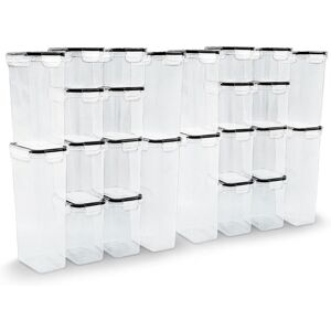 Belfry Kitchen 24-Piece Airtight Food Storage Container Set – 39.2L BPA-Free Pantry Bins With Lids In 6 Sizes For Kitchen Organisation, Cereal, Flour, Rice + 20 Reus Clear Belfry Kitchen 24-Piece Airtight Food Storage Container Set – 39.2L BPA-Free Pantry Bins With Lids In 6 Sizes For Kitchen Organisation, Cereal, Flour, Rice + 20 Reus Clear