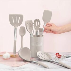 Belfry Kitchen Chef Kitchen Utensil Set, 15Pcs Silicone Cooking Kitchen Utensils Set, Cooking Tools Turner Tongs Spatula Spoon For Nonstick Heat Resistant Cookware - brown