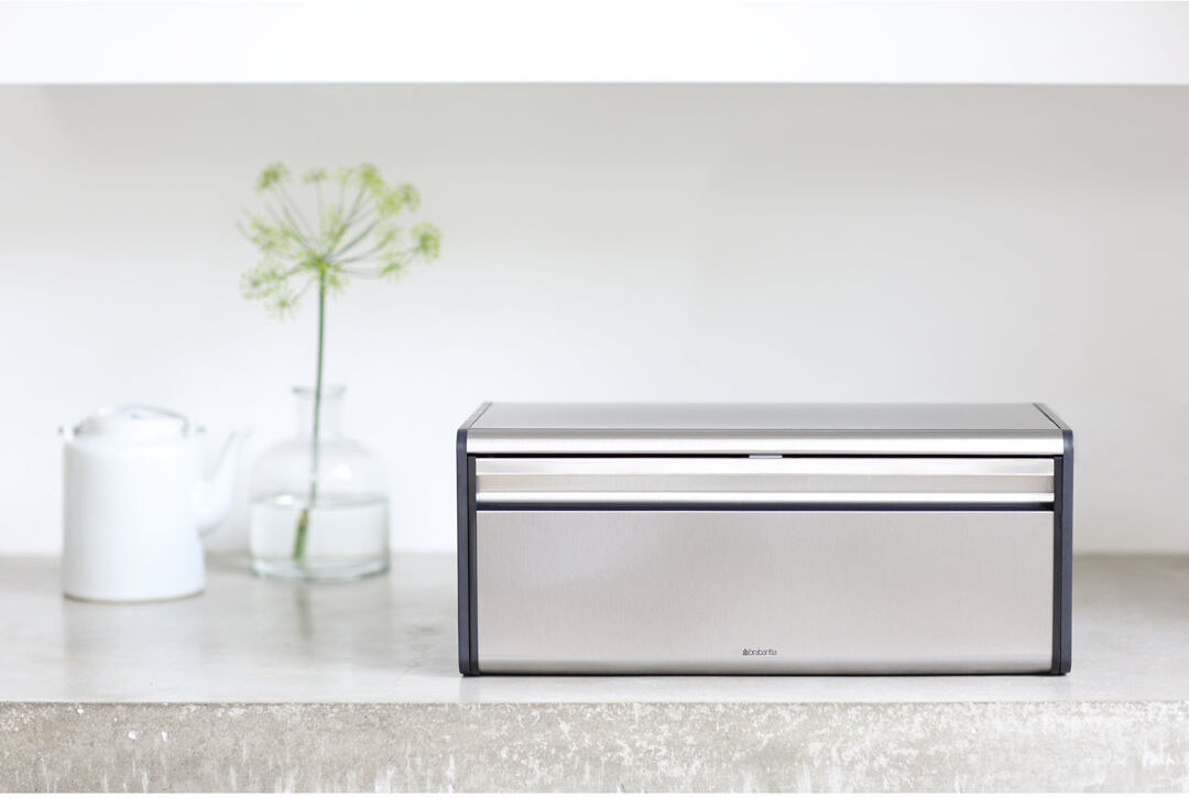 Brabantia Fall Front Bread Bin Silver/Black