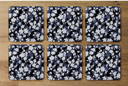 Marlow Home Co. Flowers Coaster Marlow Home Co. Colour: Black/White/Purple  - Size: 2cm H X 31cm W X 6cm D Marlow Home Co. Flowers Coaster Marlow Home Co. Colour: Black/White/Purple  - Size: 2cm H X 31cm W X 6cm D