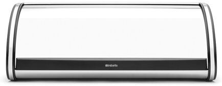 Brabantia Roll Top Bread Bin Brabantia Colour: Brilliant Steel Black Sides  - Size: 18cm H X 46cm W X 25cm D Brabantia Roll Top Bread Bin Brabantia Colour: Brilliant Steel Black Sides  - Size: 18cm H X 46cm W X 25cm D