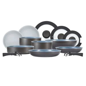 Tower Freedom 13 Piece Cookware Set with Ceramic Coating, Stackable Design and Detachable Handles, Graphite, Aluminium