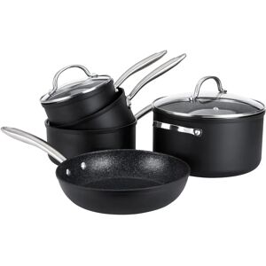 Prestige Scratch Guard Non Stick Pots and Pans with Frying Pan, Stockpot & 3 Piece Saucepan Set - induction Suitable, Dishwasher Safe, Scratch Resista brown/gray