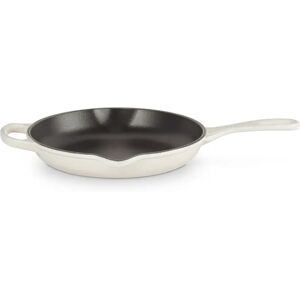 Le Creuset Cast Iron Frying Pan with Metal Handle 23cm white