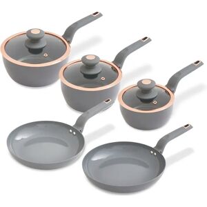 Tower Cavaletto 5 Piece Cookware Set With 16Cm, 18Cm, 20Cm Saucepans And 24Cm, 28Cm Non-Stick Frying Pans, Pink & Rose Gold gray 18.0 W cm