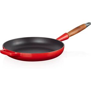 Le Creuset Signature Cast Iron Frying Pan with Wooden Handle 28cm red/gray 10.4 H x 56.3 D cm