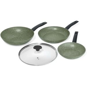 Prestige Presitge Eco Plant Based Non Stick 4 Piece induction Frying Pans (20cm/28cm) - Recycled and Recyclable, Pfoa Free gray/green