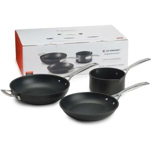 Le Creuset Toughened Non-Stick 3 Piece Cookware Set brown/gray