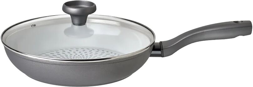 Prestige Earthpan Recycled induction Dishwasher Safe Frying Pan with Toughened Glass Lid -28cm gray 10.0 H x 47.0 D cm