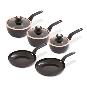 Tower Cavaletto 5 Piece Cookware Set With 16Cm, 18Cm, 20Cm Saucepans And 24Cm, 28Cm Non-Stick Frying Pans, Pink & Rose Gold brown 18.0 W cm