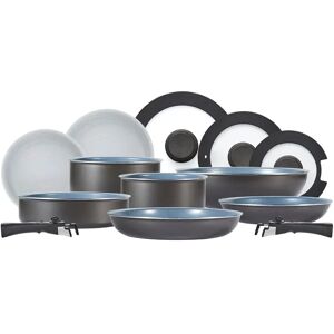 Tower Freedom 13 Piece Cookware Set with Ceramic Coating, Stackable Design and Detachable Handles, Graphite, Aluminium