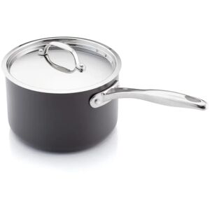 Stellar Hard Anodised Non-Stick Saucepan with Stainless Steel Lid gray 16.0 H x 20.5 W cm