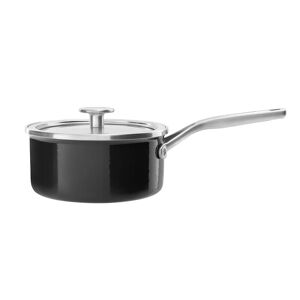 KitchenAid Steel Core Enamel Saucepan with Lid black 20.5 H x 18.0 W cm