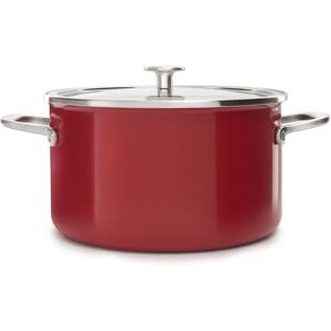 KitchenAid Steel Core Enamel Casserole with Lid red 24.0 H x 20.0 W cm