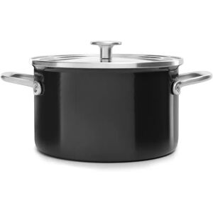 KitchenAid Steel Core Enamel Casserole with Lid black 24.0 H x 20.0 W cm