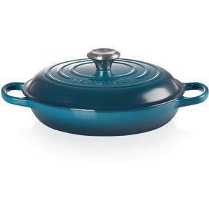 Le Creuset Cast Iron Shallow Casserole Deep Teal 30cm / 3.5L Le Creuset Cast Iron Shallow Casserole Deep Teal 30cm / 3.5L