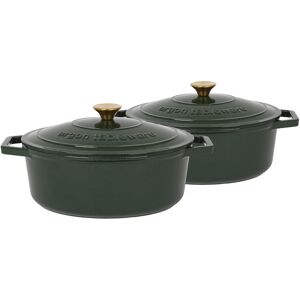 Argon Tableware - Oval Cast Iron Casserole Dishes - 4.68L - Pack of 2 Green 4.68L Argon Tableware - Oval Cast Iron Casserole Dishes - 4.68L - Pack of 2 Green 4.68L