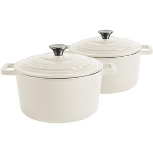 Argon Tableware - Round Cast Iron Casserole Dishes White 4.5L Argon Tableware - Round Cast Iron Casserole Dishes White 4.5L