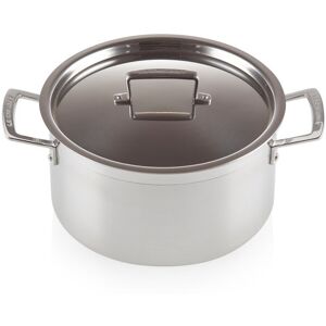 Le Creuset 3-Ply Stainless Steel Deep Casserole Silver 24cm Le Creuset 3-Ply Stainless Steel Deep Casserole Silver 24cm