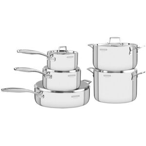 Tramontina 5 Pcs. Tri-Ply Cookware Set Silver 5 Tramontina 5 Pcs. Tri-Ply Cookware Set Silver 5