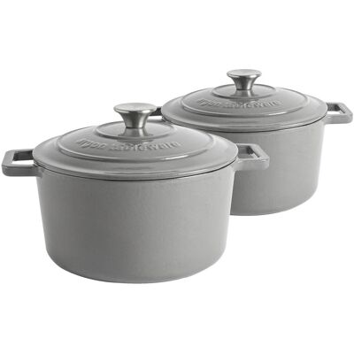 Argon Tableware Cast Iron Casserole Dish 24cm Slate Grey Argon Tableware Cast Iron Casserole Dish 24cm Slate Grey